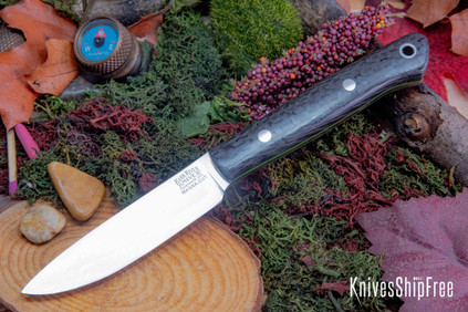 Bark River Knives: Little Creek II - CPM MagnaCut - Black Carbon Fiber - Toxic Green Liners