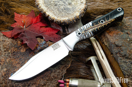 Bark River Knives: Gunny Sidekick - CPM MagnaCut - Black & White Pinecone - Black Liners - Hollow Pins