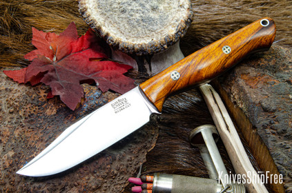 Bark River Knives: Gunny Sidekick - CPM MagnaCut - Desert Ironwood - Forest Green Liners - Mosaic Pins