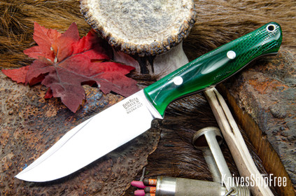 Bark River Knives: Gunny Sidekick - CPM MagnaCut - Green Cyclone Mesh - White Liners