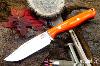 Bark River Knives: Gunny Sidekick - CPM MagnaCut - Blaze Orange G-10 - Black Liners - Brass Pins