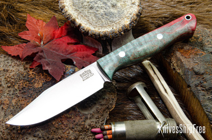 Bark River Knives: Gunny Sidekick - CPM MagnaCut - Green & Red Tigertail Maple Burl