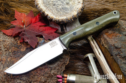 Bark River Knives: Gunny Sidekick - CPM MagnaCut - Green Canvas Micarta - Black Liners & Pins