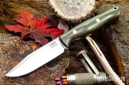 Bark River Knives: Gunny Sidekick - CPM MagnaCut - Green Canvas Micarta - Red Liners