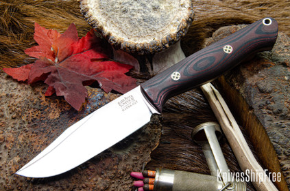 Bark River Knives: Gunny Sidekick - CPM MagnaCut - Red & Black Suretouch - Matte - Mosaic Pins