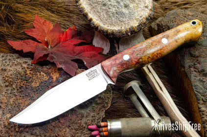 Bark River Knives: Gunny Sidekick - CPM MagnaCut - Red & Orange Maple Burl