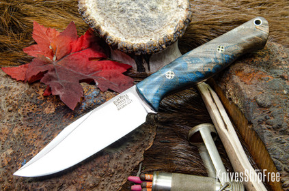 Bark River Knives: Gunny Sidekick - CPM MagnaCut - Blue & Brown Maple Burl - Mosaic Pins #1