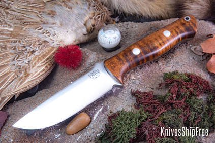 Bark River Knives: Bravo 1 LT - CPM 3V - Dark Curly Maple #1