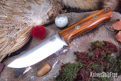 Bark River Knives: Bravo 1 LT - CPM 3V - Desert Ironwood - Black Liners - Mosaic Pins - Rampless #4