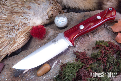 Bark River Knives: Bravo 1 LT - CPM 3V - Red Cyclone Mesh - Red Liners