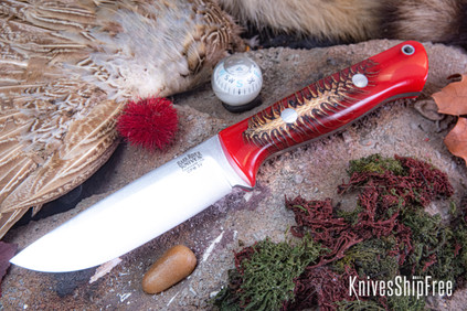 Bark River Knives: Bravo 1 LT - CPM 3V - Red Pinecone - Rampless