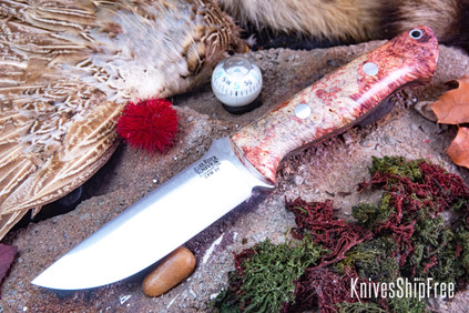 Bark River Knives: Bravo 1 LT - CPM 3V - Salmon & Cream Maple Burl