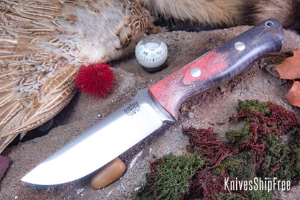 Bark River Knives: Bravo 1 LT - CPM 3V - Red & Black Tigertial Maple Burl #3