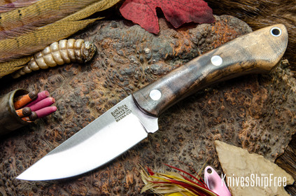 Bark River Knives: Iron River MagnaCut - Black & Tan Maple Burl