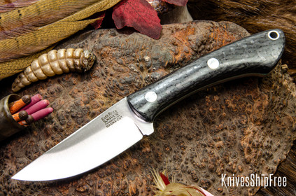 Bark River Knives: Iron River MagnaCut - Black Carbon Fiber - Sea Blue Liners