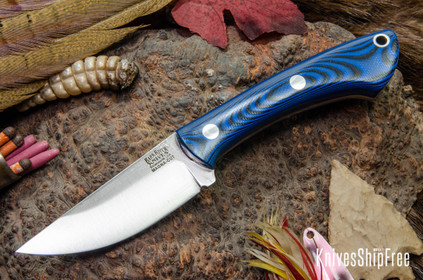 Bark River Knives: Iron River MagnaCut - Blue & Black G-10