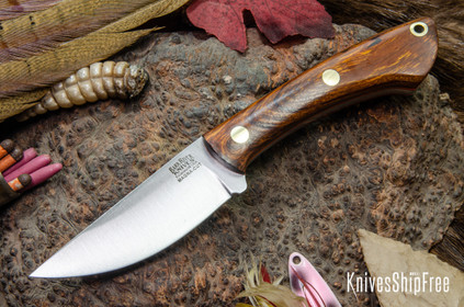 Bark River Knives: Iron River MagnaCut - Desert Ironwood - Orange Liners - Brass Pins #1