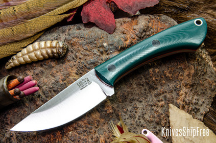 Bark River Knives: Iron River MagnaCut - Forest Green G-10 - Orange Liners - Black Pins