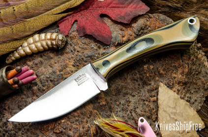 Bark River Knives: Iron River MagnaCut - Mil Spec Camo G-10 - Black Pins