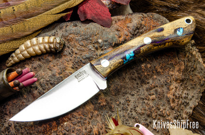 Bark River Knives: Iron River MagnaCut - Purple Cholla Cactus with Turquoise #1