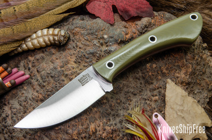 Bark River Knives: Iron River MagnaCut - Ranger Green G-10 - Cherry Red Liners - Hollow Pins