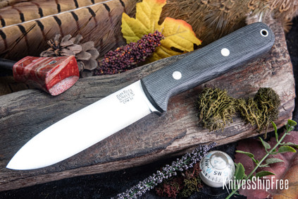 Bark River Knives: Kephart 4 - CPM 3V - Black Canvas Micarta - Matte