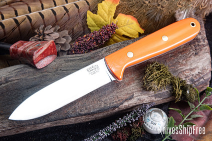 Bark River Knives: Kephart 4 - CPM 3V - Blaze Orange G-10 - Glow Liner - Brass Pins