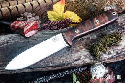 Bark River Knives: Kephart 4 - CPM 3V - Dark Curly Maple - Black