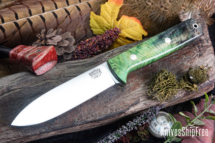 Bark River Knives: Kephart 4 - CPM 3V - Kelly & Forest Green Maple Burl