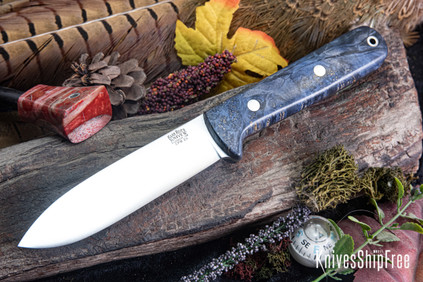 Bark River Knives: Kephart 4 - CPM 3V - Midnight Blue Maple Burl