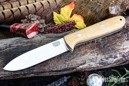 Bark River Knives: Kephart 4 - CPM 3V - Natural Canvas Micarta - Glow Liner