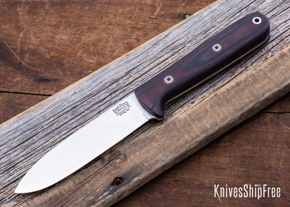 Bark River Knives: Kephart 4 - CPM 3V - Red & Black Suretouch - Matte - Mosaic Pins