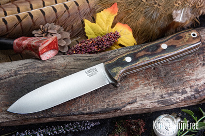 Bark River Knives: Kephart 4 - CPM 3V - Snakeskin Burgundy Canvas Micarta - White Liners