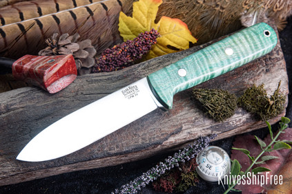 Bark River Knives: Kephart 4 - CPM 3V - Teal Tigertail Maple Burl