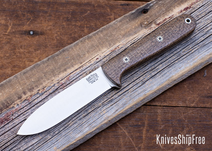 Bark River Knives: Kephart 4 - CPM 3V - Coffeebag Burlap Micarta - Mosaic Pins