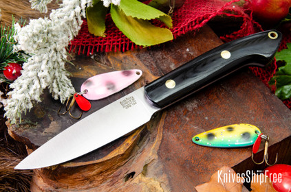 Bark River Knives: Bird & Trout - CPM 154 - Black G-10 - Brass Pins