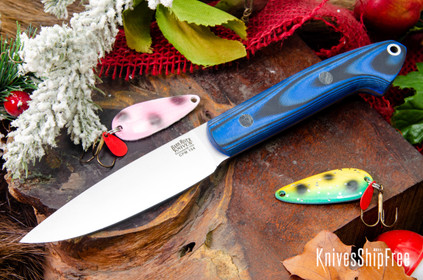 Bark River Knives: Bird & Trout - CPM 154 - Blue & Black Suretouch - Matte - Blue Liners - Black Pins