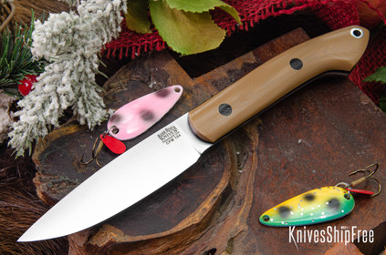 Bark River Knives: Bird & Trout - CPM 154 - Coyote Brown G-10 - Thick Black Liners & Pins