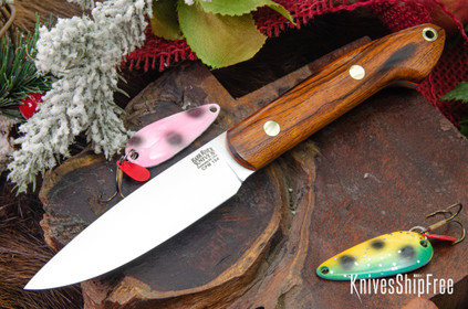 Bark River Knives: Bird & Trout - CPM 154 - Desert Ironwood - Orange Liners - Brass Pins #2