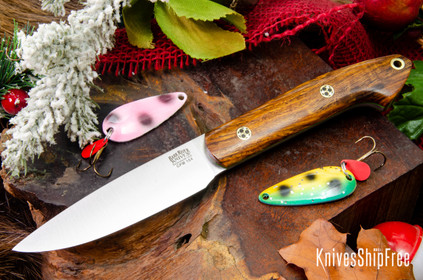 Bark River Knives: Bird & Trout - CPM 154 - Desert Ironwood - Toxic Green Liners - Mosaic Pins #1