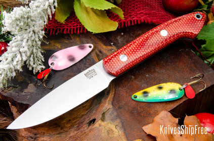 Bark River Knives: Bird & Trout - CPM 154 - Firedog Canvas Micarta - Black Liners