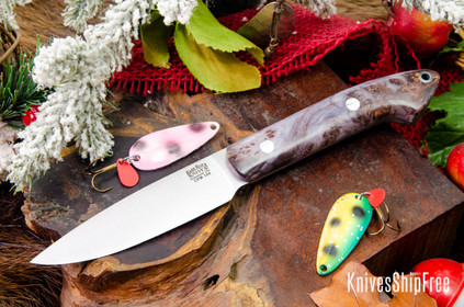 Bark River Knives: Bird & Trout - CPM 154 - Gray & Purple Maple Burl