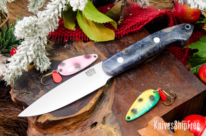 Bark River Knives: Bird & Trout - CPM 154 - Blue & Gray Maple Burl