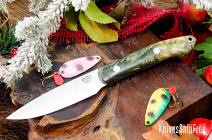 Bark River Knives: Bird & Trout - CPM 154 - Green & Gold Maple Burl #3