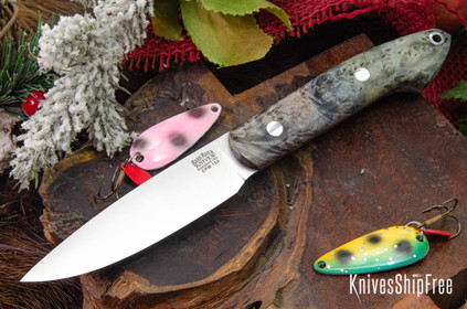 Bark River Knives: Bird & Trout - CPM 154 - Blue & Gray Maple Burl #3