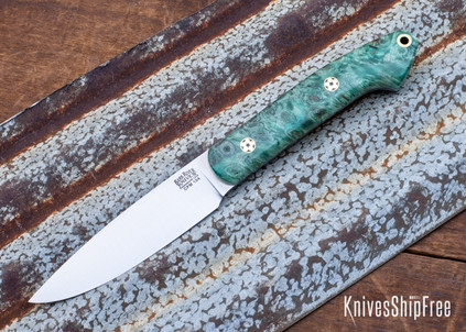 Bark River Knives: Bird & Trout - CPM 154 - Sage Maple Burl - Mosaic Pins
