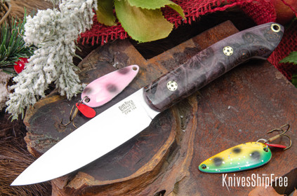 Bark River Knives: Bird & Trout - CPM 154 - Dark Cherry Maple Burl - Mosaic Pins #2