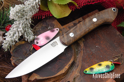 Bark River Knives: Bird & Trout - CPM 154 - Mesquite Burl - Black Liners