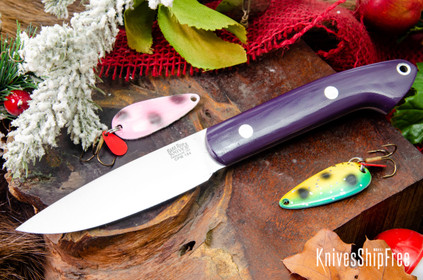 Bark River Knives: Bird & Trout - CPM 154 - Purple Heart - Red 