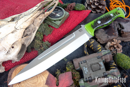 Bark River Knives: Pig Sticker - CPM-154 - Glow Pinecone - Toxic Green Liners